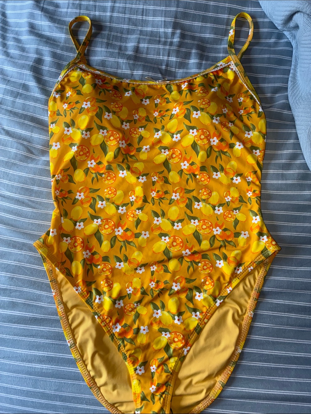 Yellow Citrus-Print One-Piece Swimsuit for Women